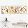 Wallity Conjunto de 3 Pinturas Decorativas en Lienzo Multicolor